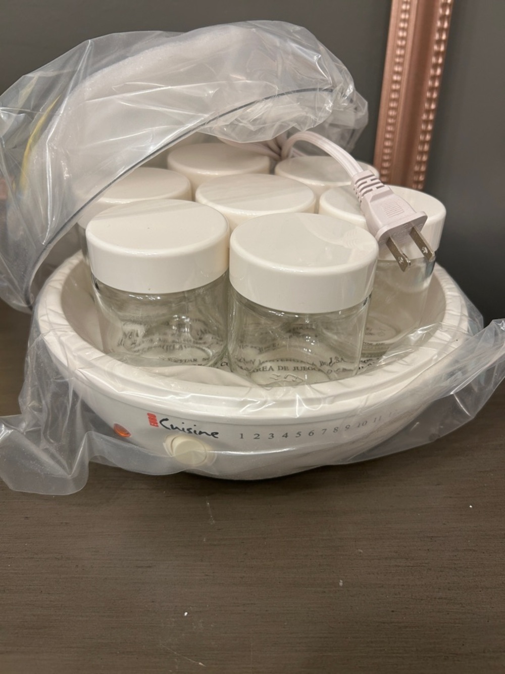Never Used -Euro Cuisine Electric Yogurt Maker with Glass Jars - White